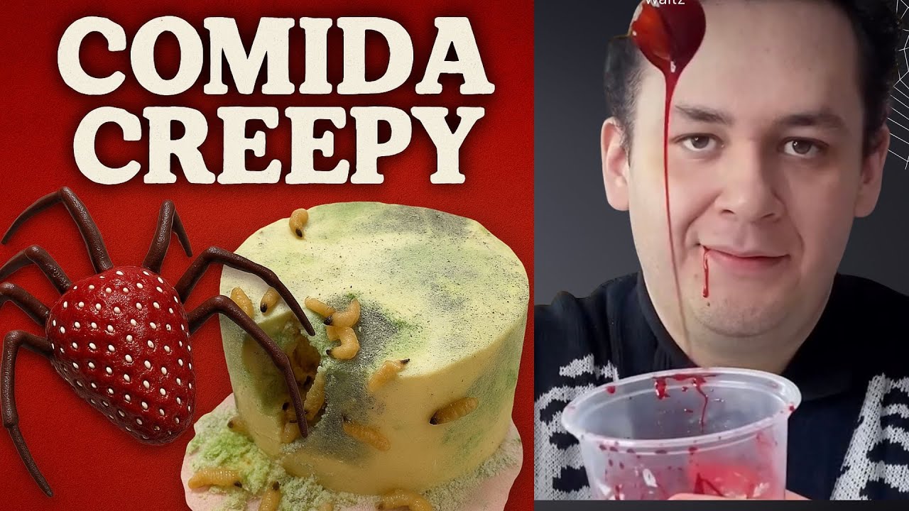 ARA&Ntilde;AS DE FRESA Y PASTA ENMOHECIDA! COMIDA CREEPY CON @IvanZavalaSugarArt