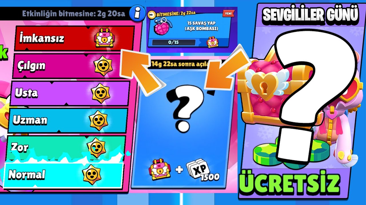 YENİ SEVGİLİLER GÜNÜ ETKİNLİĞİ! TÜM OYUNCULARA ÜCRETSİZ SEVGİ KUTUSU, ELMAS ve ÖDÜLLER! Brawl Stars