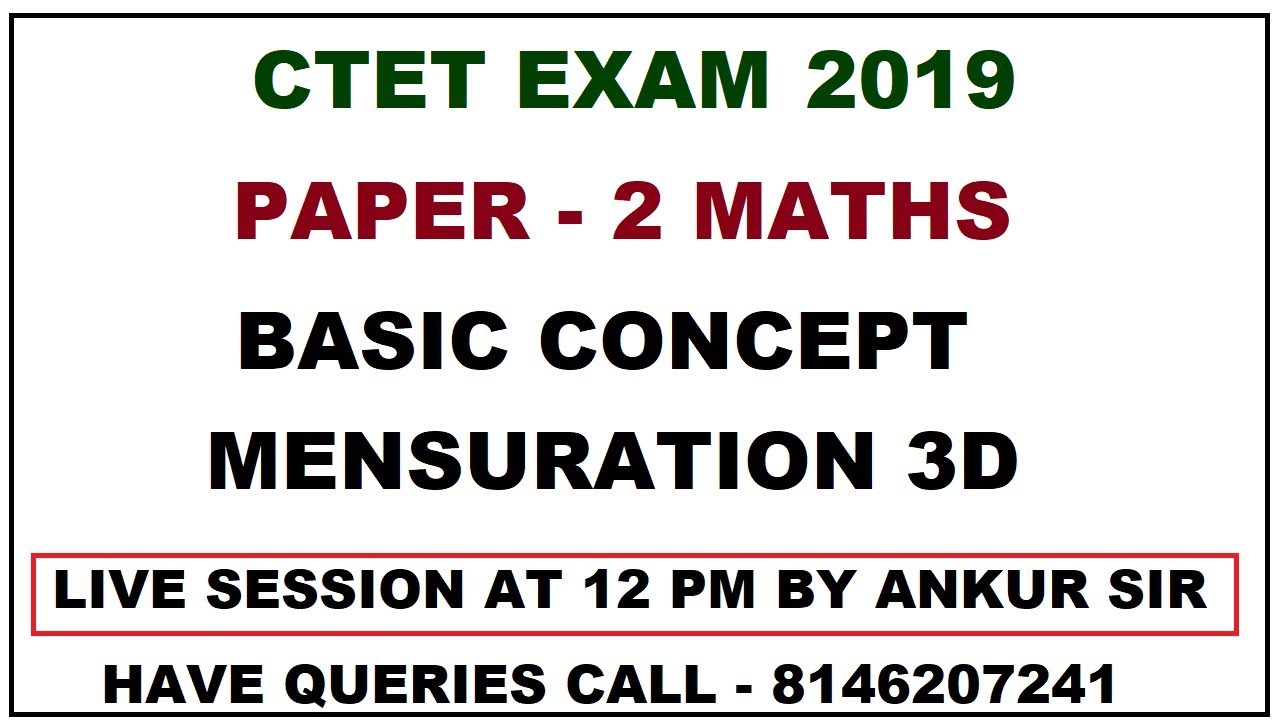 Basic Concept of Mensuration - 2D | Maths | CTET, KVS, HTET, PSTET, UPTET, MPTET and RAJTET | 2019
