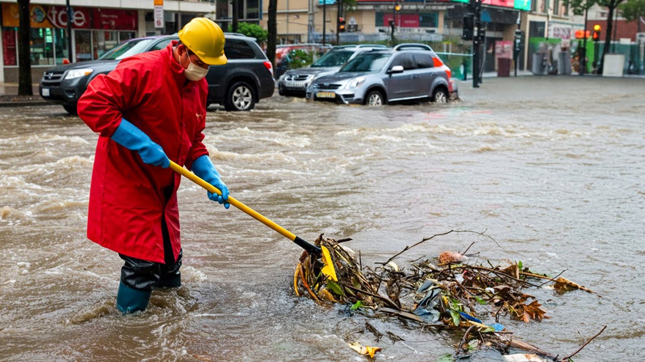 Innovative Street Rescue Clearing Drains with Precision!