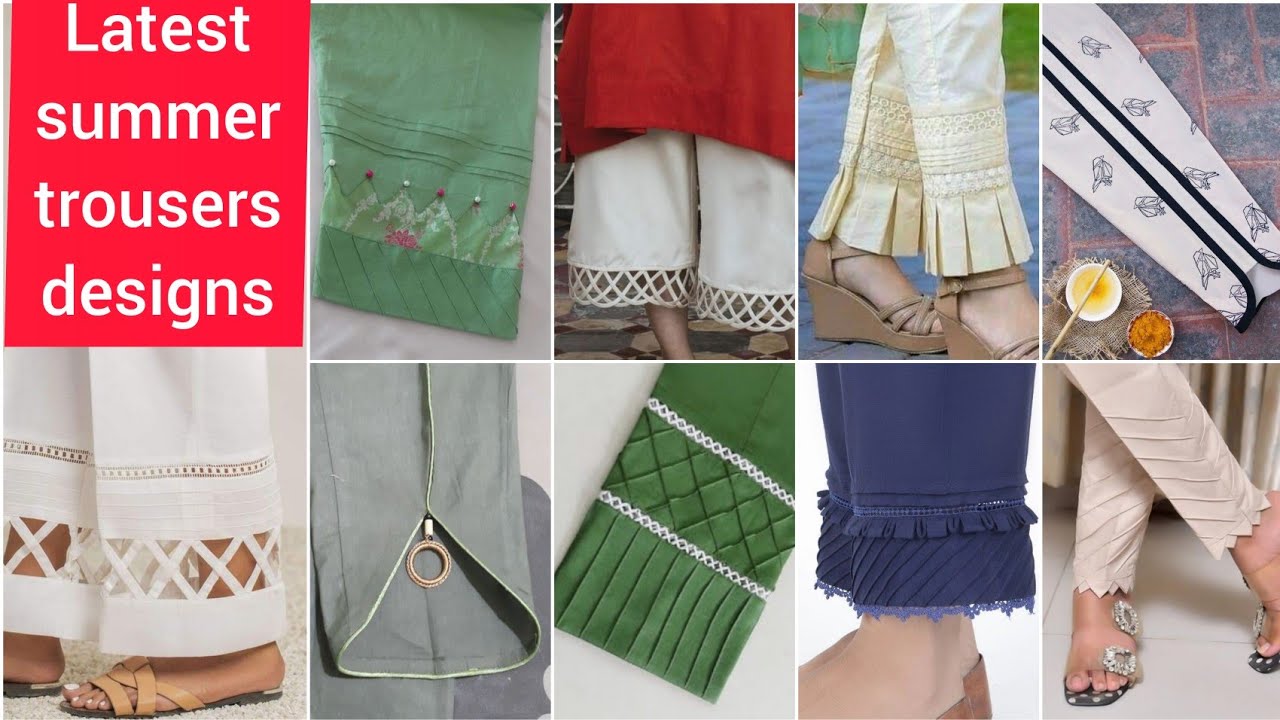 2022 Summer Trousers Designs/Latest Capri Designs/Trendy Shalwar Poncha Designs