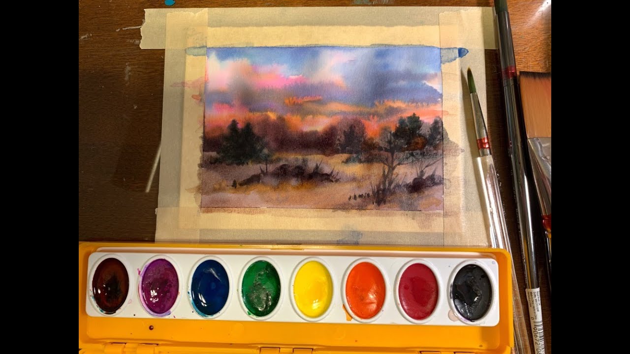 How to:  Watercolor Painting with a Crayola Set - Part 1