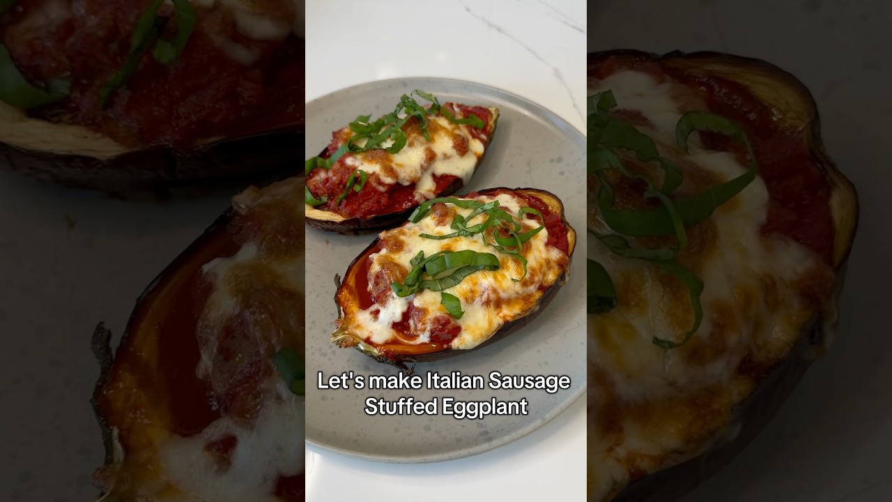 Italian Sausage Stuffed Eggplant #recipe #cookingchannel #food #healthyrecipes #cooking #letscook