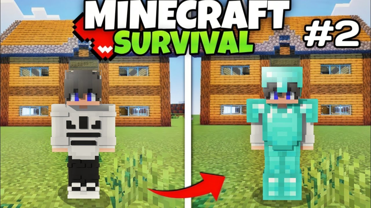 Finally I Made Full Diamond Armor in Minecraft PE Gameplay #2 💎🔥