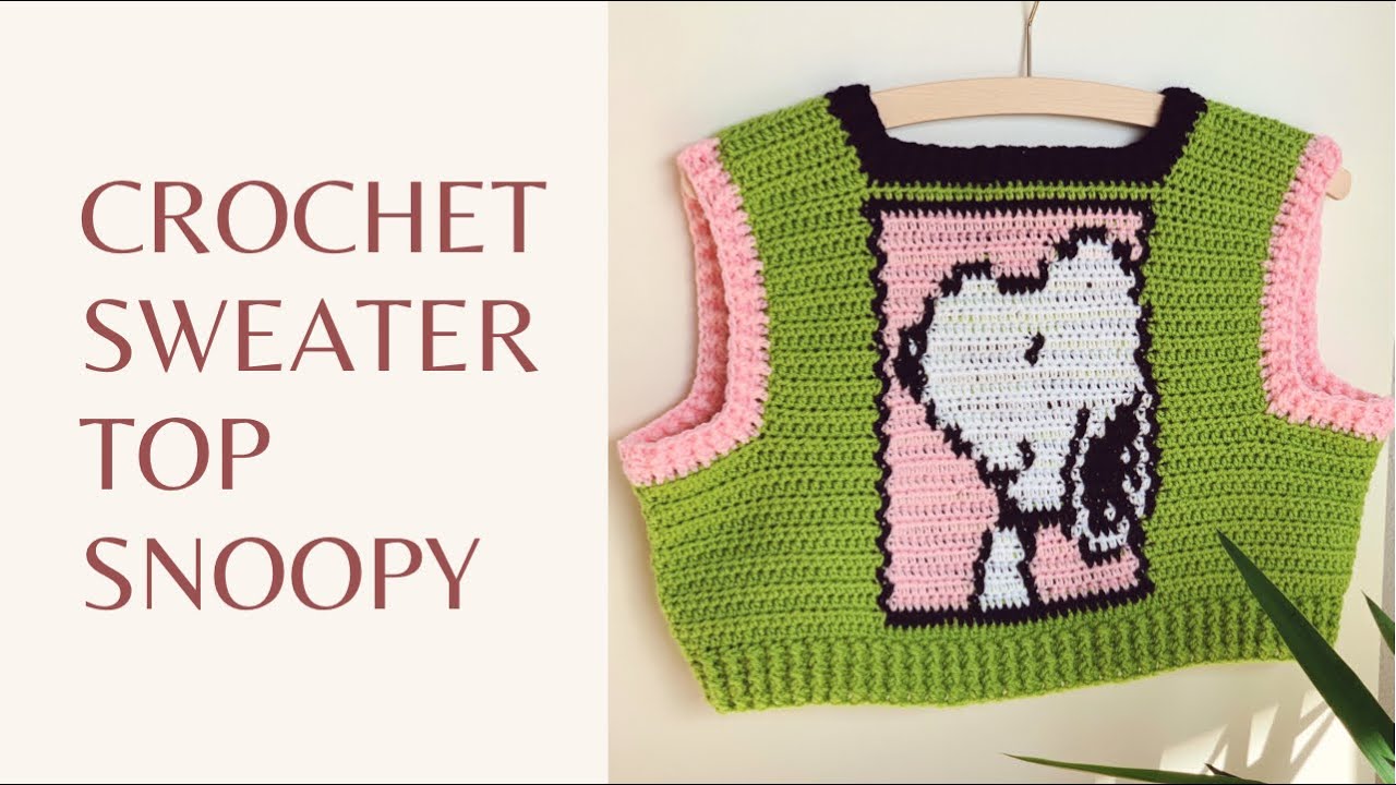 CROCHET SWEATER TOP SNOOPY | CROCHET BY BEV