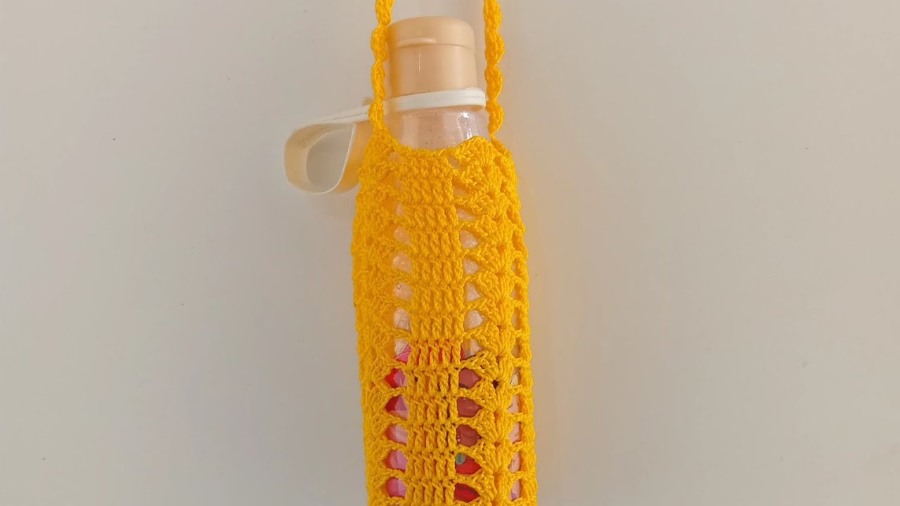 Capinha para garrafinha de crochê, para iniciantes 