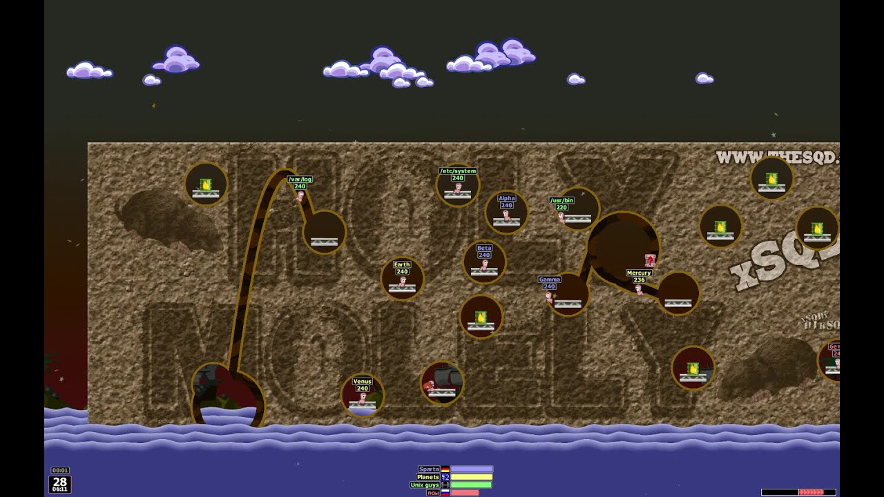 Играю в Worms Armageddon - онлайн игра 1998 года