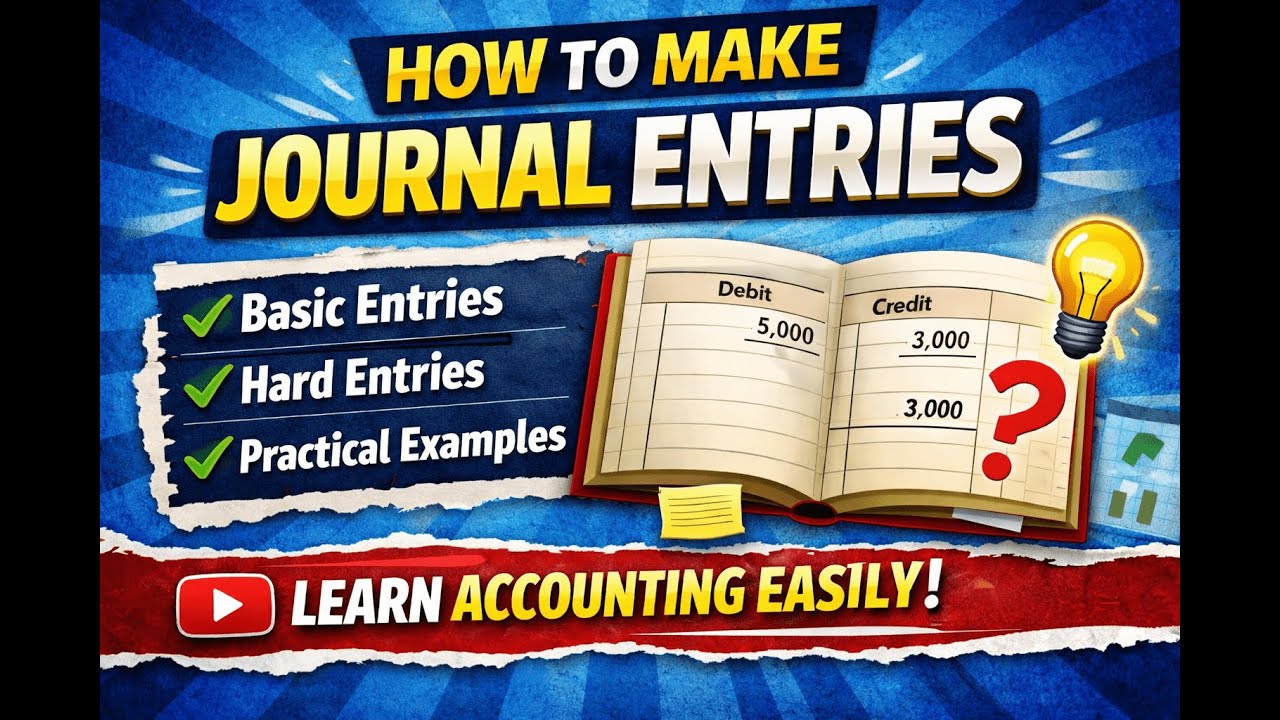 DIscussions on How to make journal entries,  basic journal entries, hard journal entries.