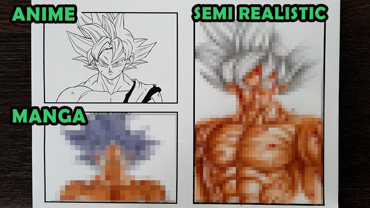 Drawing Goku in 3 Styles [Manga, Anime and Semi Realistic]