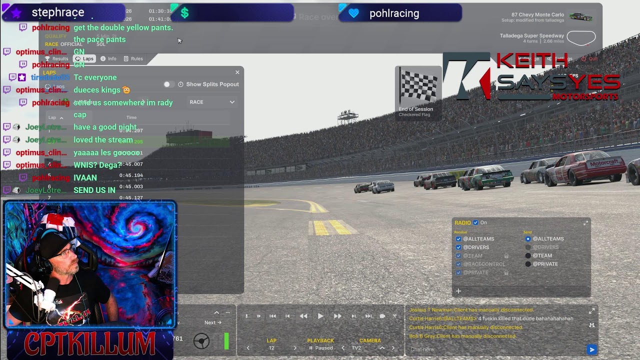 iRacing 5k oval irating 87s  Sunday DEGA