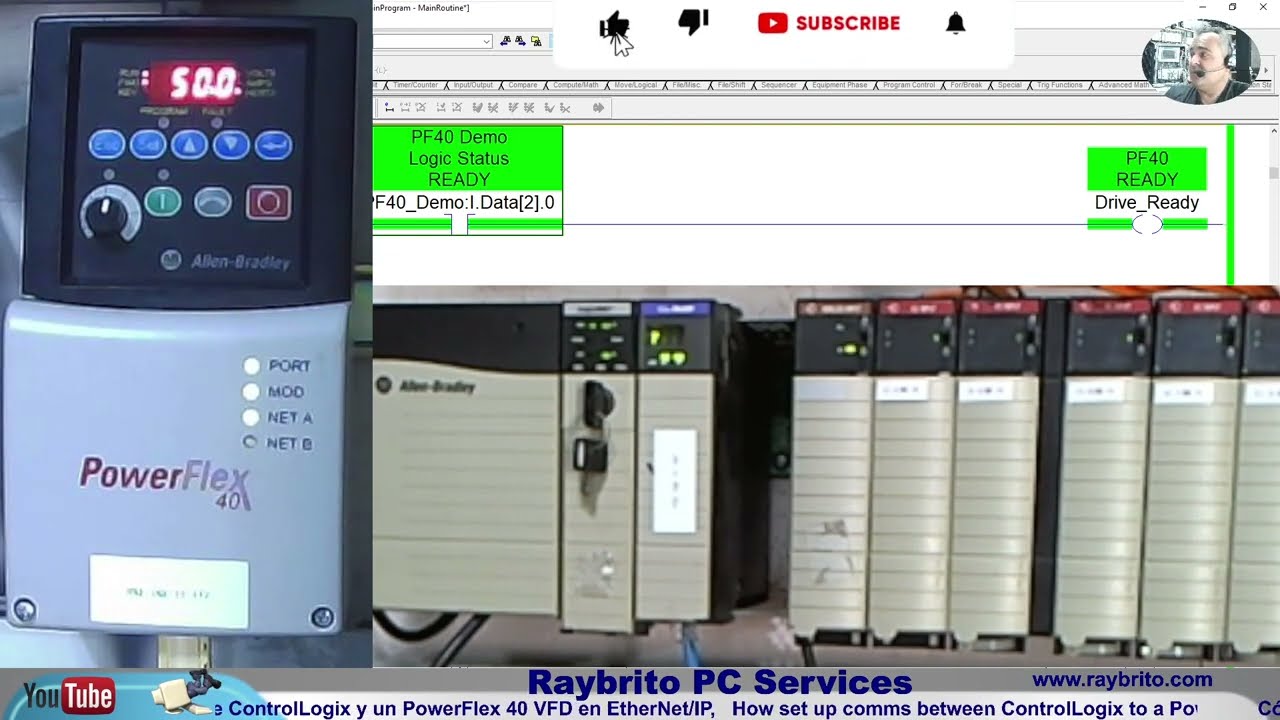 Cómo configurar la comunicación entre ControlLogix y un PowerFlex 40 VFD en EtherNetIP