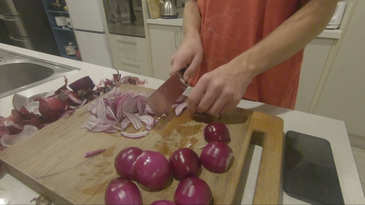 Chopping Red Onions