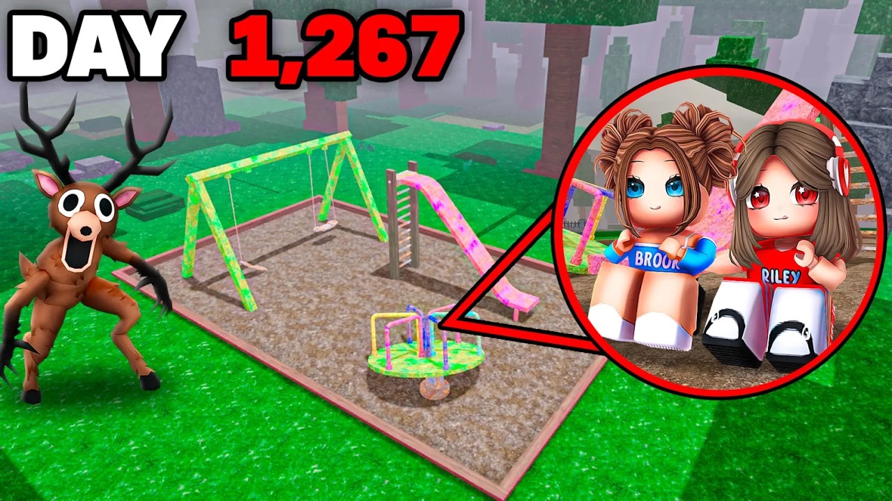 We Survived In A PLAYGROUND For 99 Nights In The Forest..