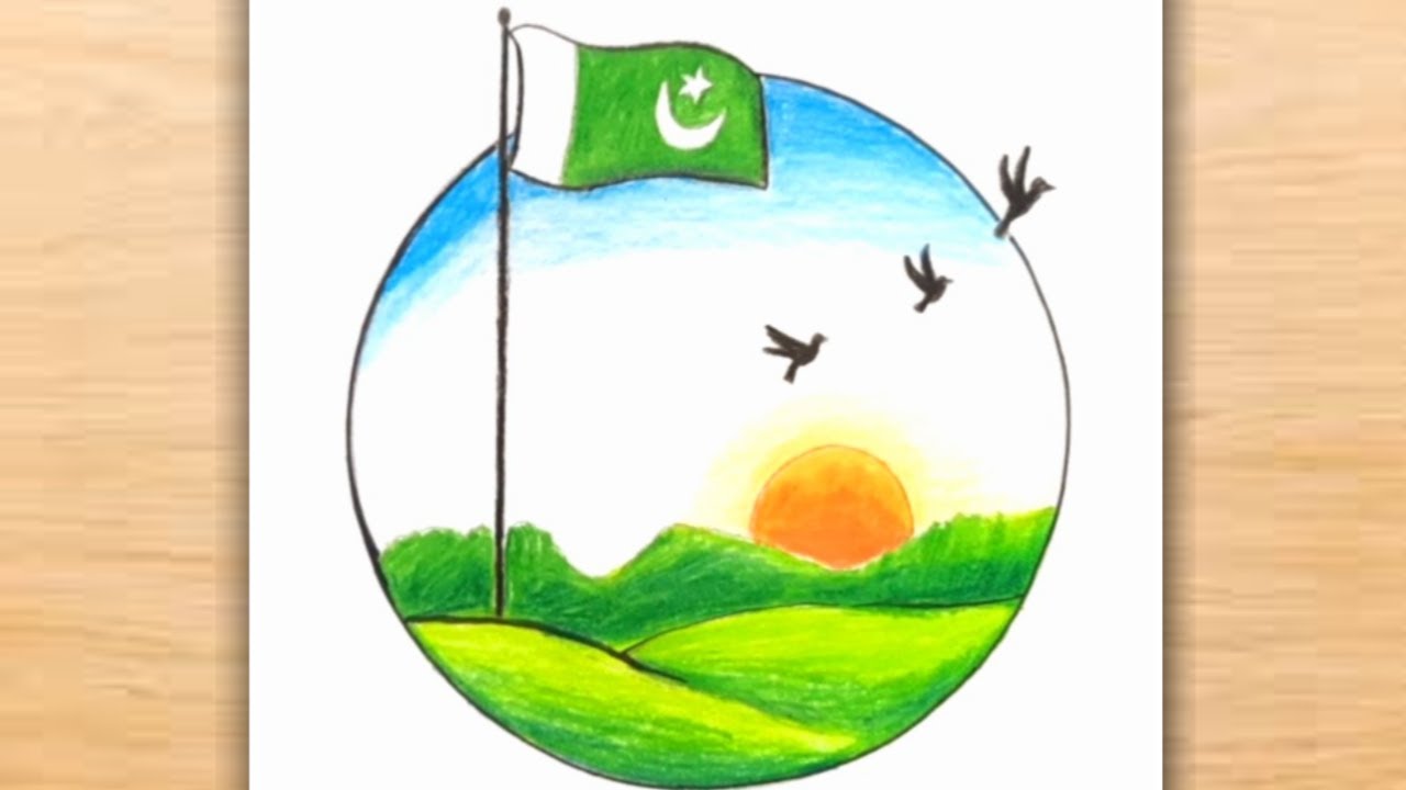 14 August Drawing | Pakistan Independence Day Drawing Easy | Jashn e Azadi Mubarak | Poster Drawing