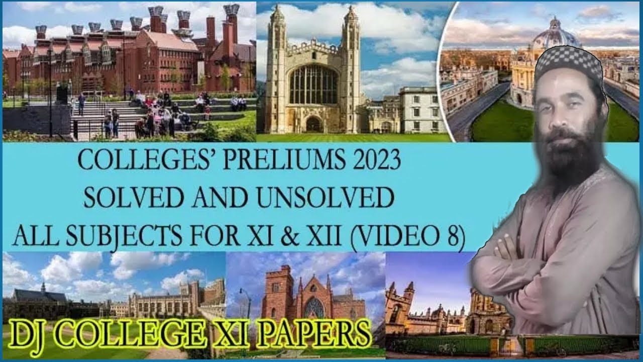 COLLEGES&rsquo; PRELIUMS 2023 || SOLVED AND UNSOLVED DJ PAPERS || ALL SUBJECTS FOR XI (VIDEO 8)