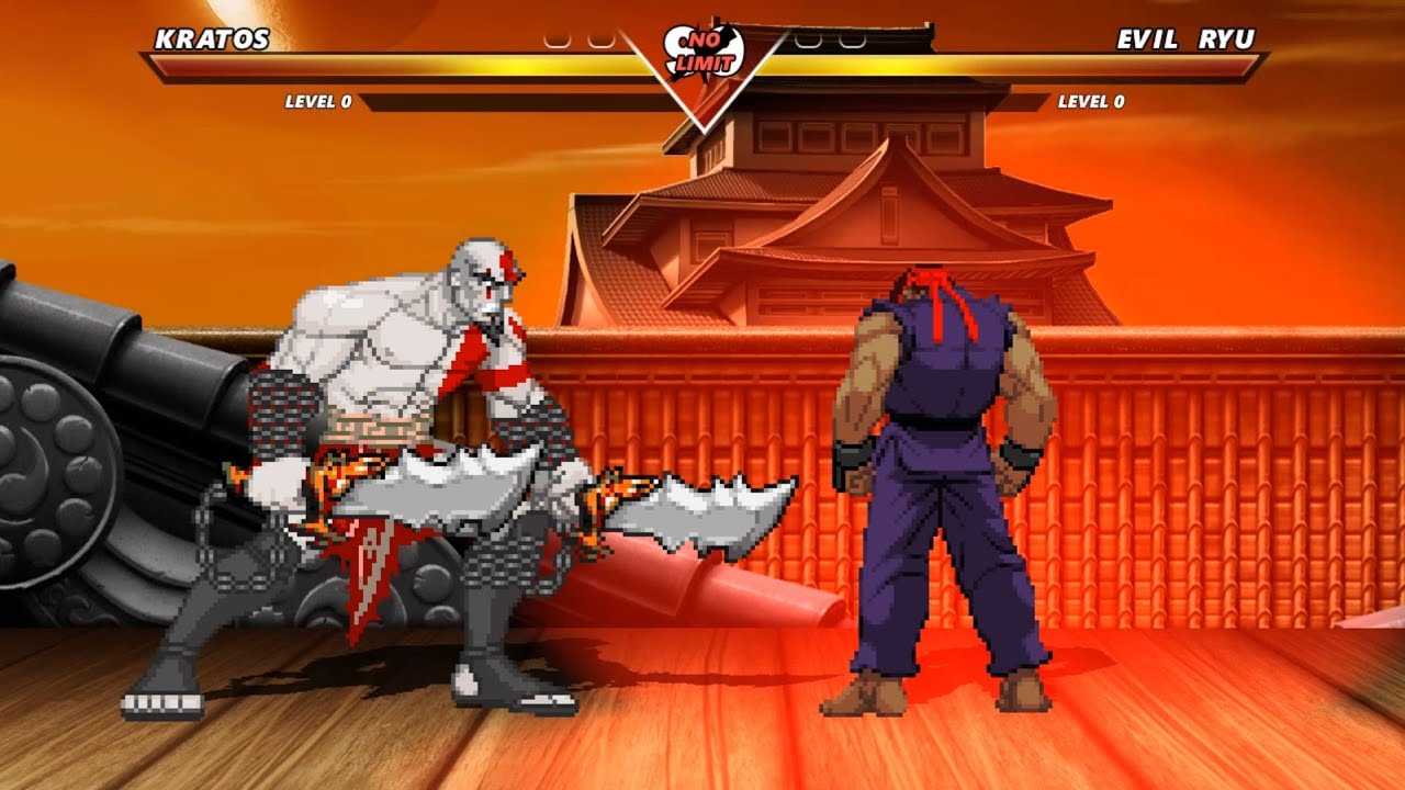 KRATOS vs EVIL RYU - The highest level of exciting fight !