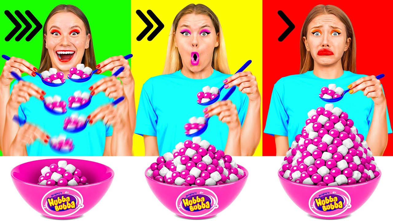Wyzwanie Szybkie, Normalne lub Wolne Jedzenie | Śmieszne Hacki Kuchenne od BaRaFun Gold Challenge