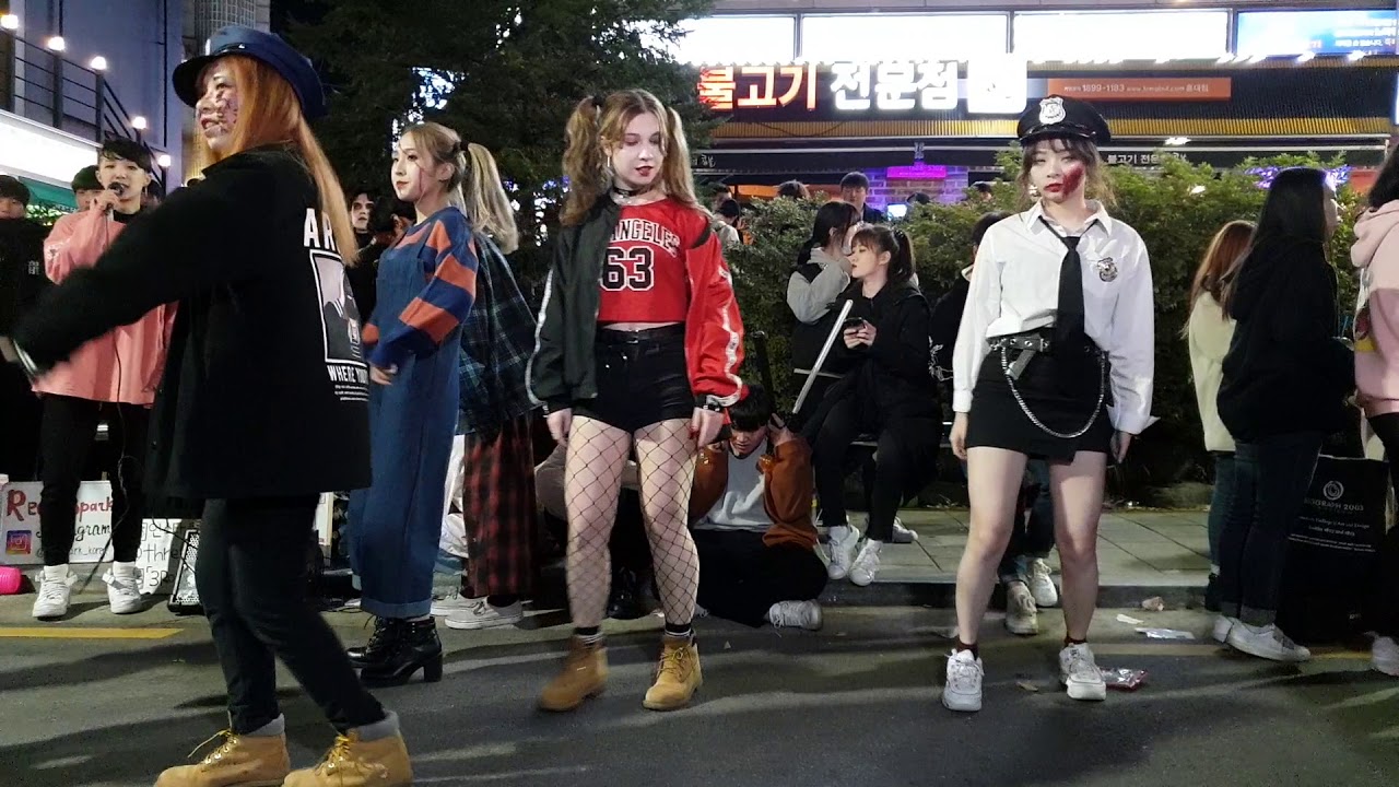181027 댄스팀 #3Root,#레드스파크(RedSpark) 21 - 배앰(Baam) (Halloween)@홍대Busking[직캠 by shinlim]
