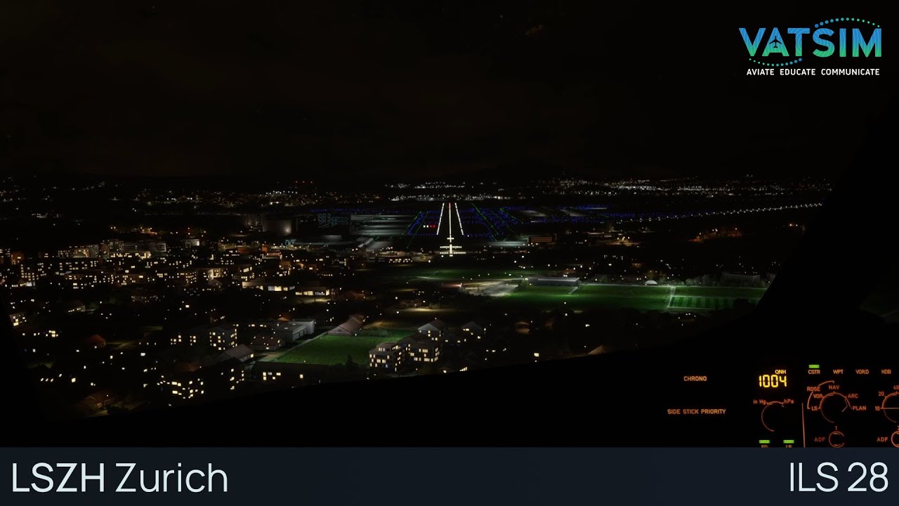 Approach, holding, and landing at Zurich with ATC | LSZH | VATSIM | Fenix A320
