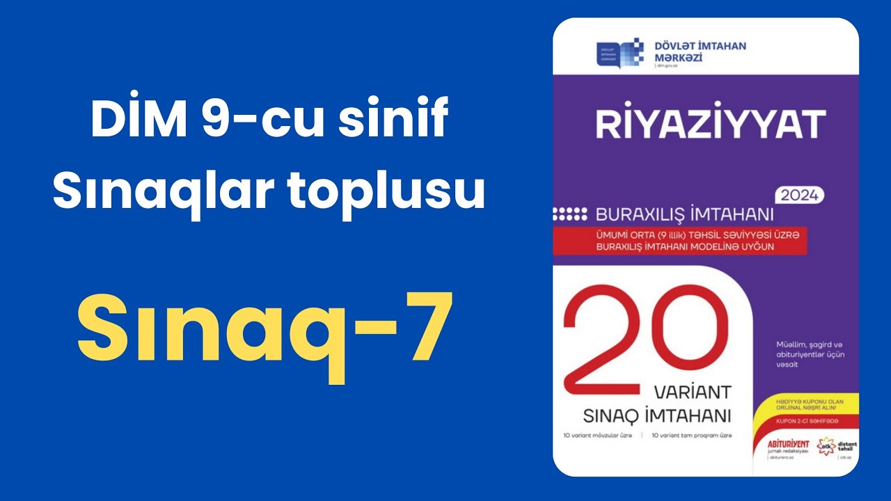 DİM 20 variant sınaq imtahanı 9-cu sinif sınaq-7