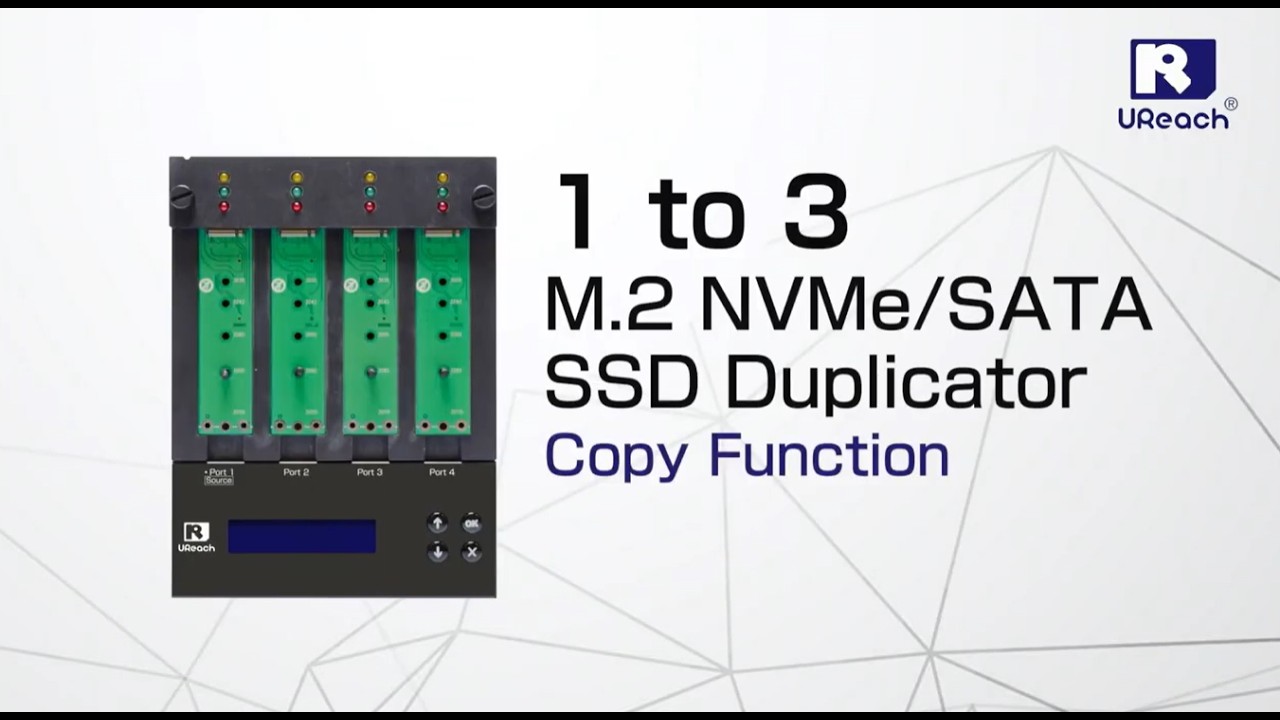 U-Reach M.2 SATA SSD Duplicator PV-Series - How to copy in three easy steps