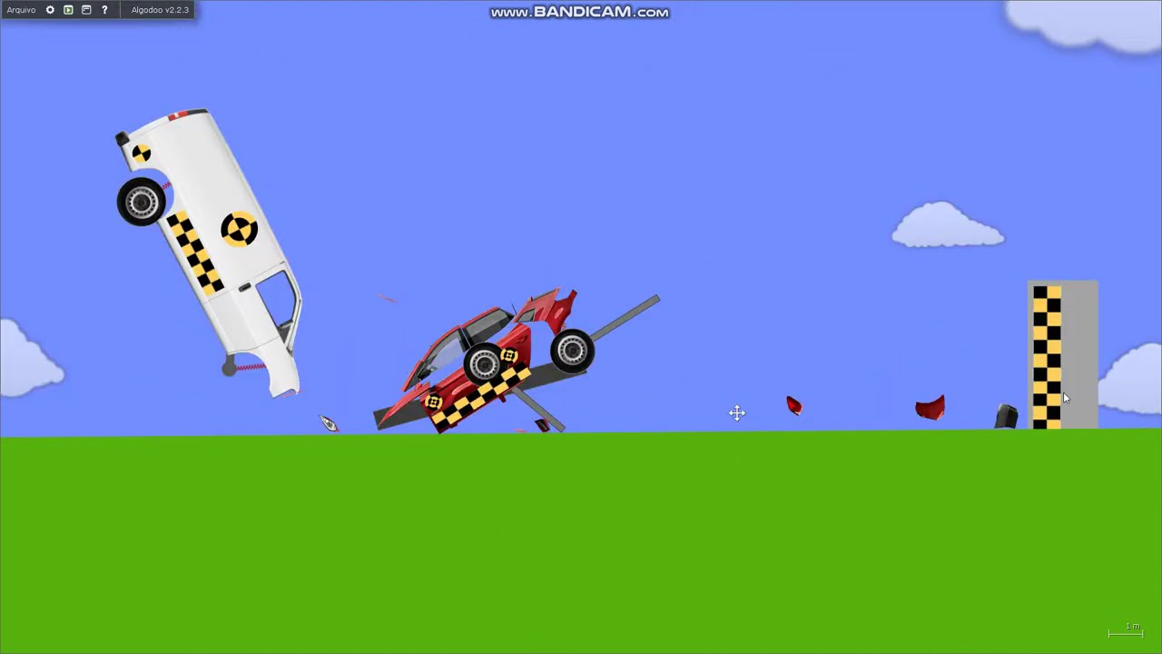 algodoo crashes vehicles bike
