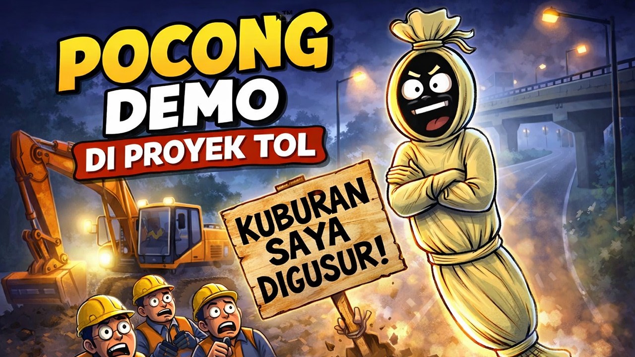 Komedi Horor part 34 / POCONG DEMO PROYEK TOL