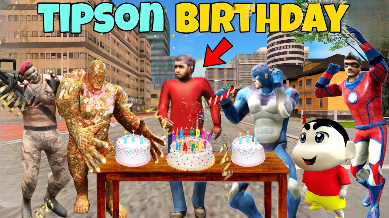Rope Hero Celebrating Tipson  birthday । In Rope Hero Vice Town । Rope Hero Gta 5