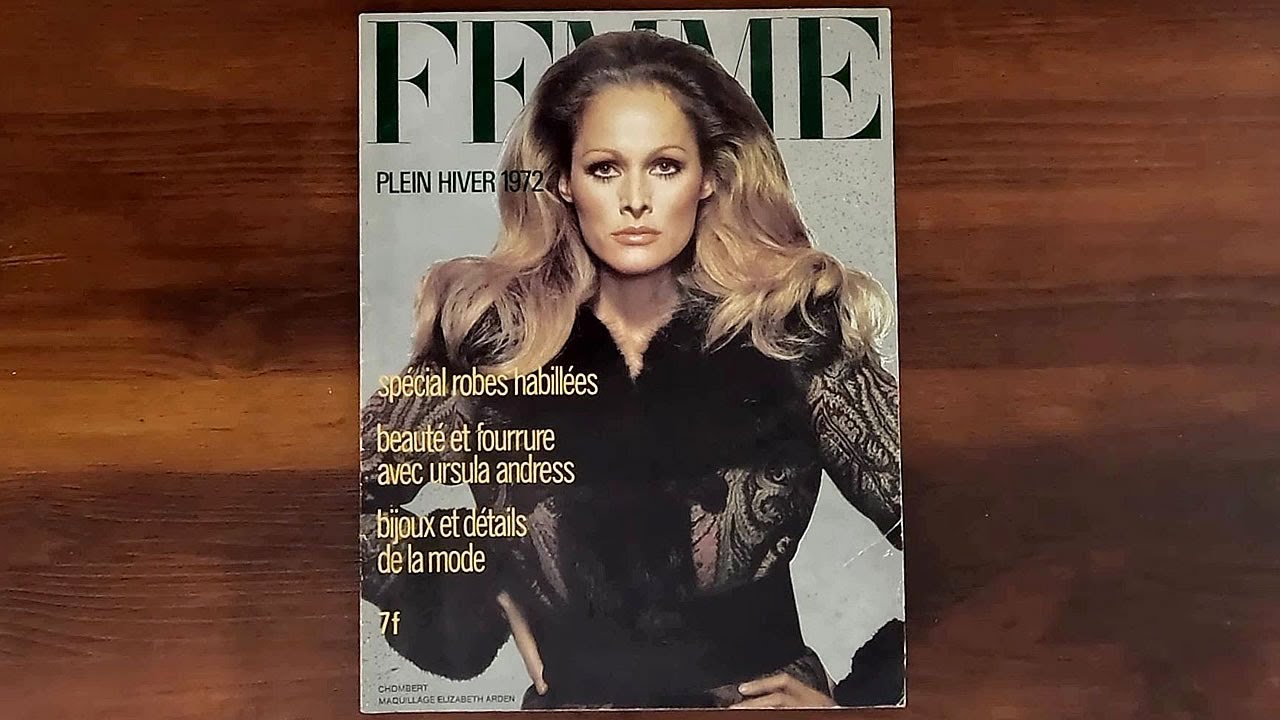 Femme Chic Mid-Winter1972 Ursula Andress, Courreges, Dior | ASMR Magazine Flip Through
