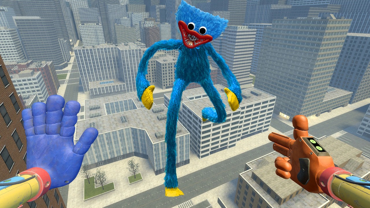 GIANT HUGGY WUGGY FROM POPPY PLAYTIME IS HUNTING ME ON THE CITY !| GARRY’S MOD