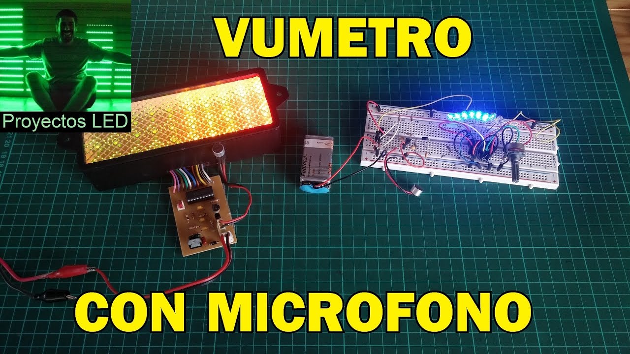 Explicando vumetro con microfono y montaje final con pcb