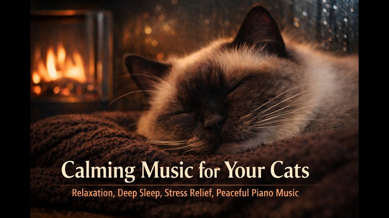 Calming Music for Your Cats - Relaxation, Deep Sleep, Stress Relief, Peaceful Piano Music Siam
