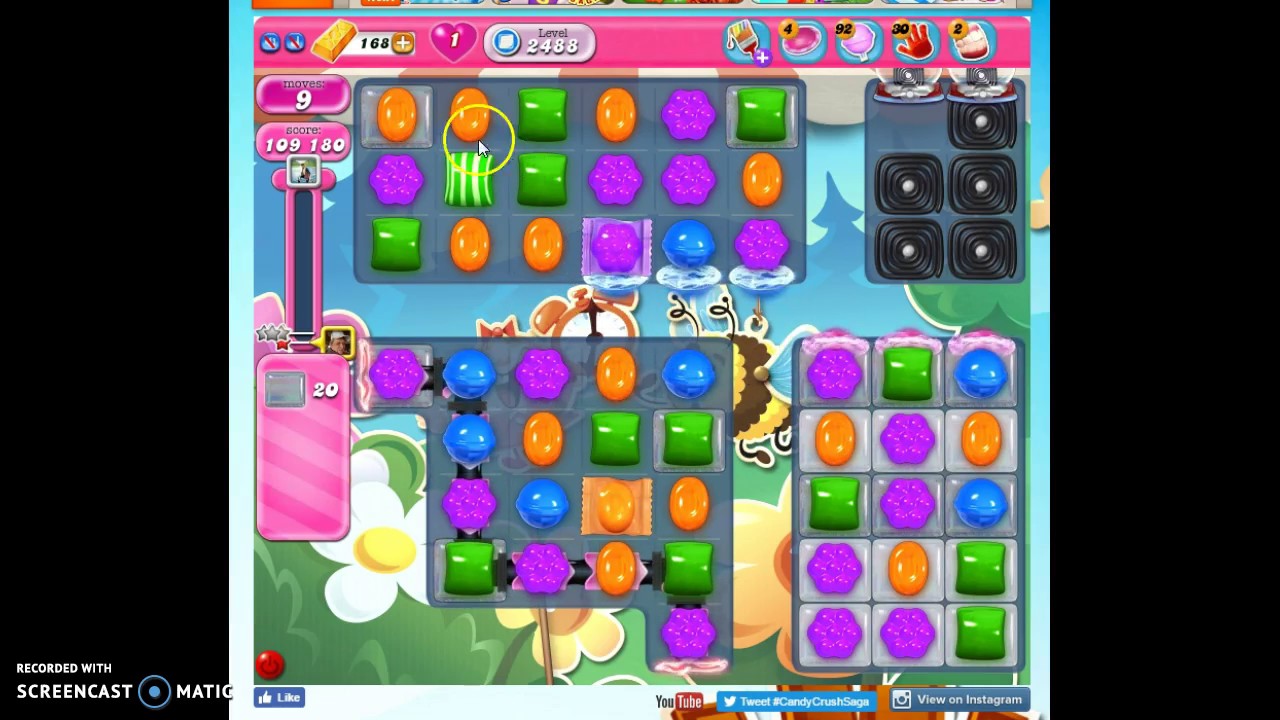 Candy Crush Level 2488 help w/audio tips, hints, tricks