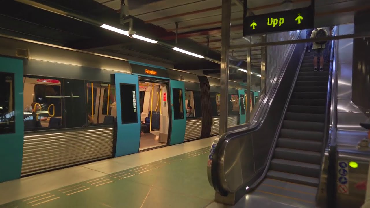 Sweden, Stockholm, subway ride from Vårberg to Liljeholmen