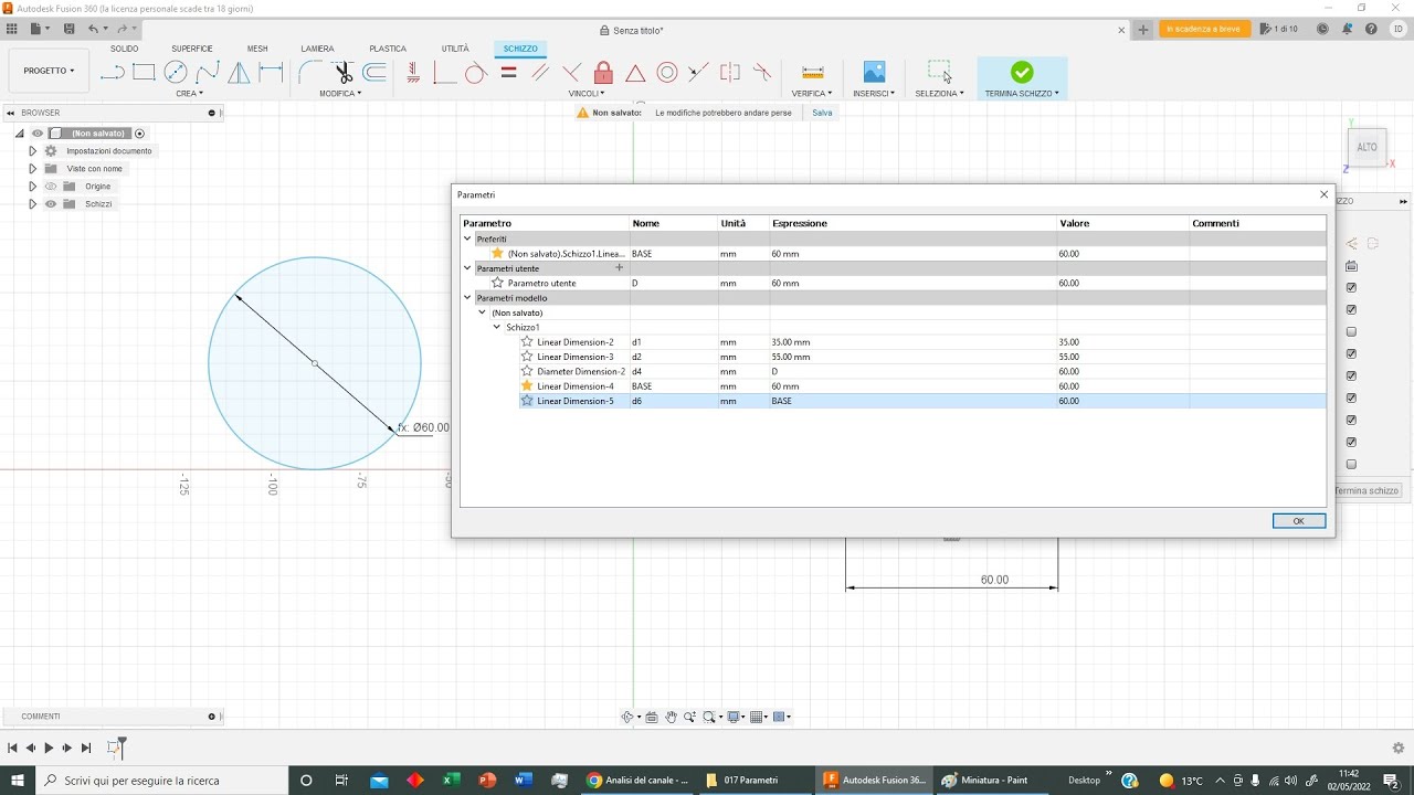 Fusion 360:   Parametri (017)