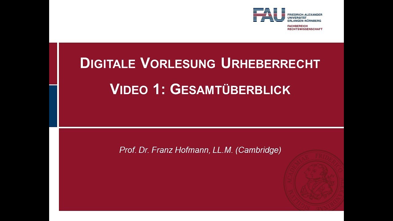 Urheberrecht Video 1 Gesamt&uuml;berblick