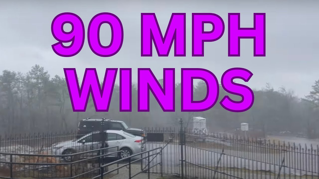 90 MPH WINDS! - Massachusetts Extreme Wind Chase - Full Video