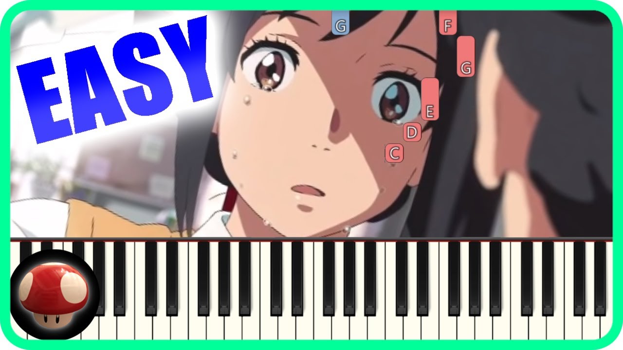 Date 2 & Mitsuha's Theme - Kimi no Na wa - EASY Piano Tutorial(Synthesia) by TAM