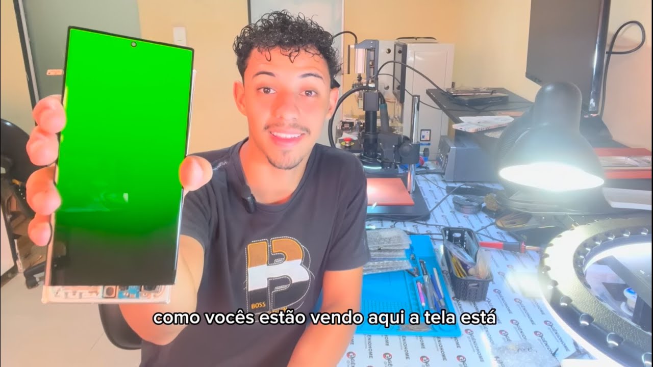 Troca de Flex s23 Ultra Tela Completamente Verde