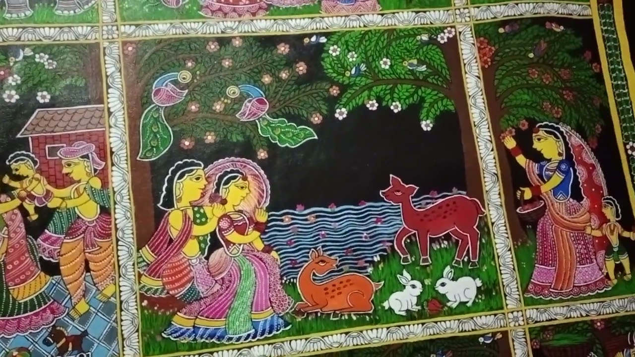 Culture  , Medium -Acrylic on canvas, Tikul Art, Folk Arts of Bihar 