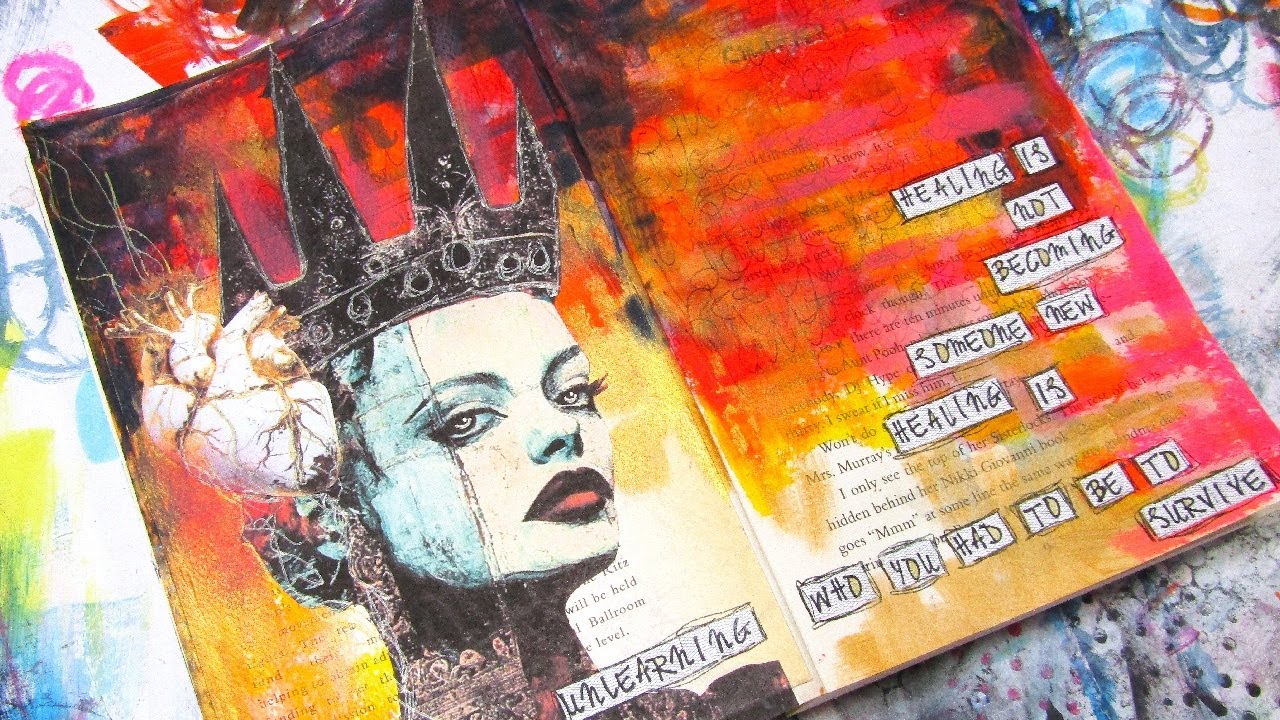 How To Create A Mixed Media Art Journal Page Using Limited Supplies #artjournalinspiration