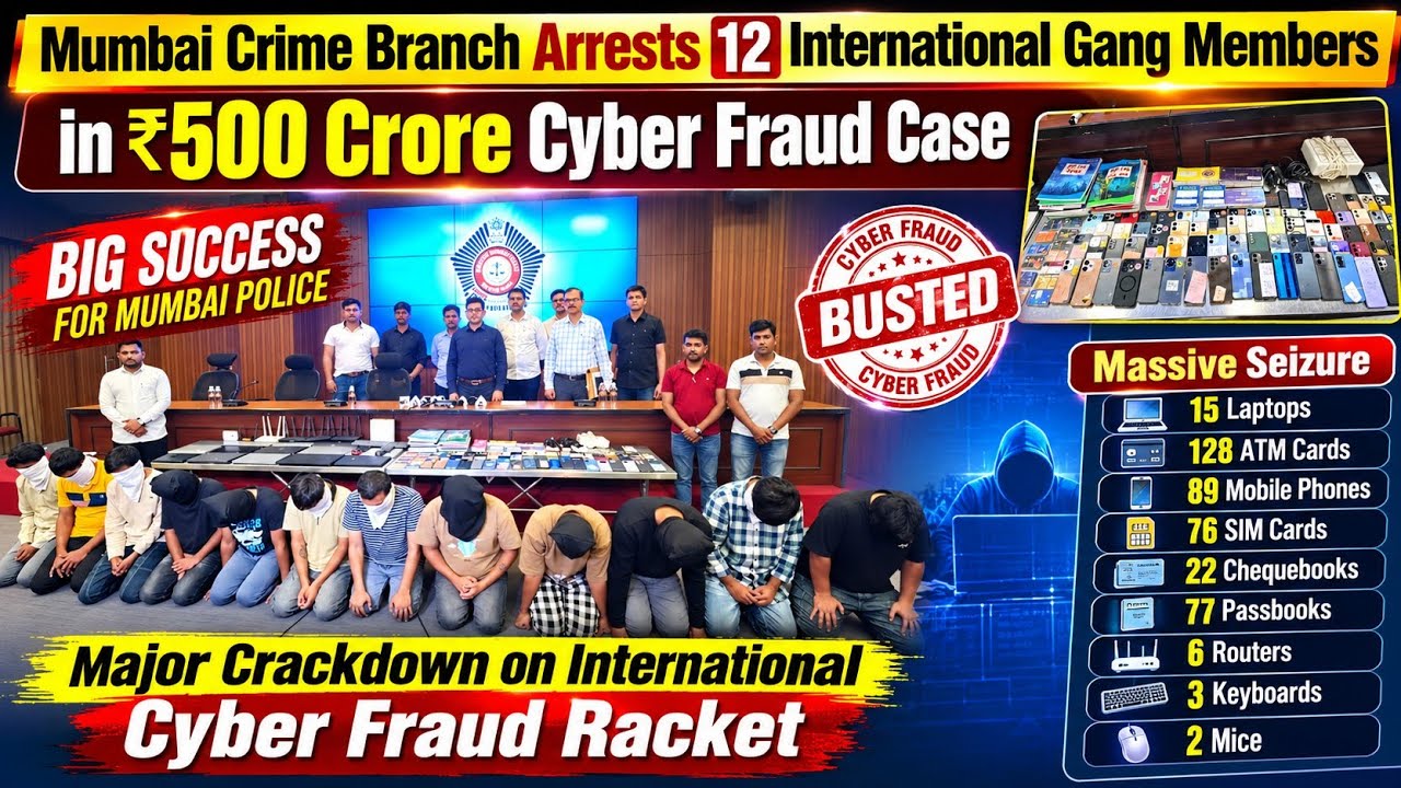 Mumbai Crime Branch arrests 12 international gang members in ₹500 crore cyber fraud case