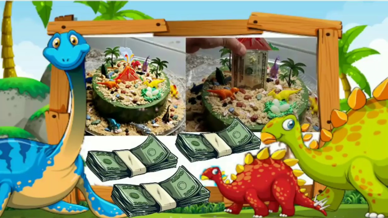 GELATINA SORPRESA CON BILLETES🤑🤑, GELATINA DINOSAURIOS