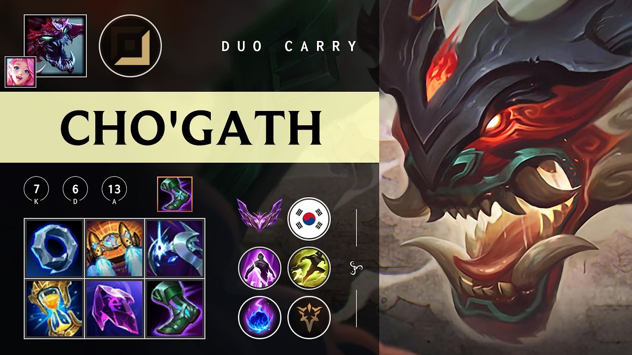 Cho'Gath Carry vs Ashe - KR Master Patch 26.04
