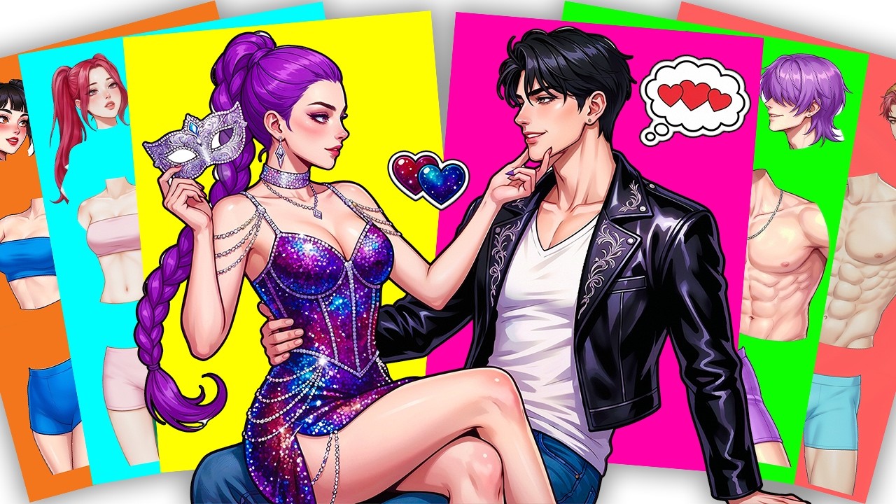 Our secret midnight romance 💜🖤 HUNTRIX RUMI x SAJABOYS JINU - KPOP DEMON HUNTERS | Sticker Book DIY