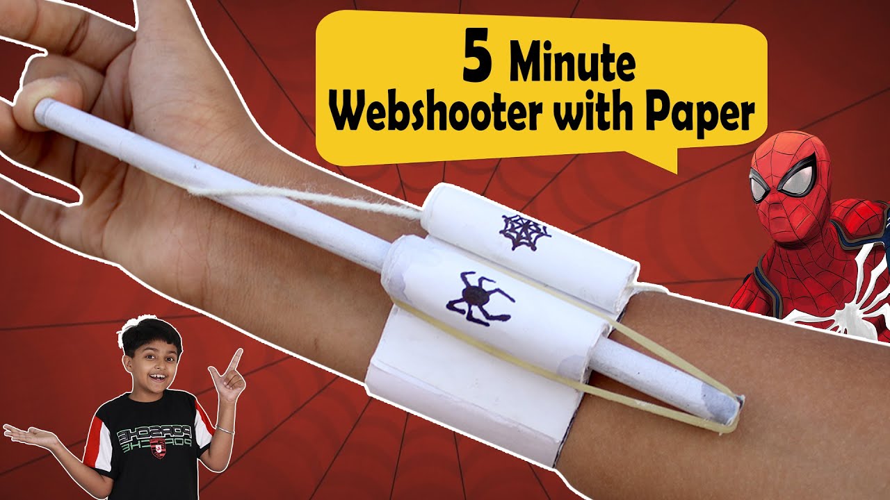 How to make EASIEST WEB SHOOTER with paper in 5 MIN - Really Shoots! | NO SPRING NO CARDBOARD
