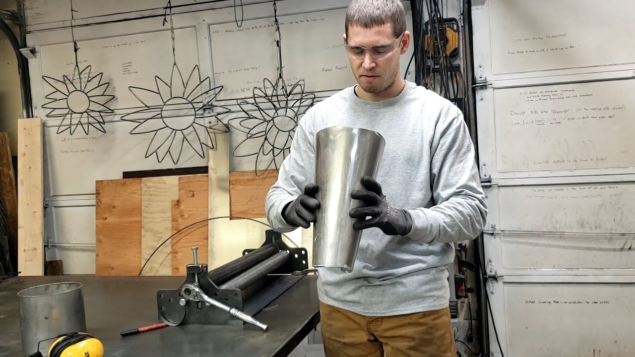 How to roll a cone on a steel slip roller