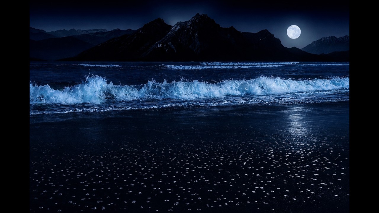Pure Night Ocean 🌙 No Music, Just Waves