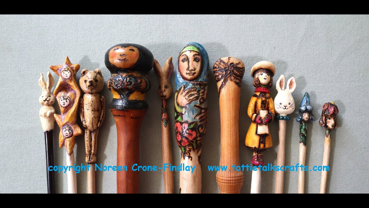One of a Kind Hand Carved Crochet Hooks  by Noreen Crone-Findlay- For Sale
