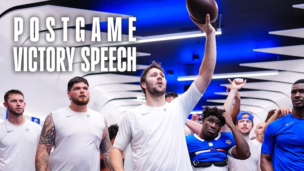 Inside the Buffalo Bills Locker Room for Joe Brady's Postgame Speech After First Game at Highmark!